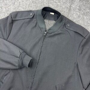 VTG Military‎ Bomber Jacket Mens 46 Long Black Neptune Garment Co Wool Blend USA